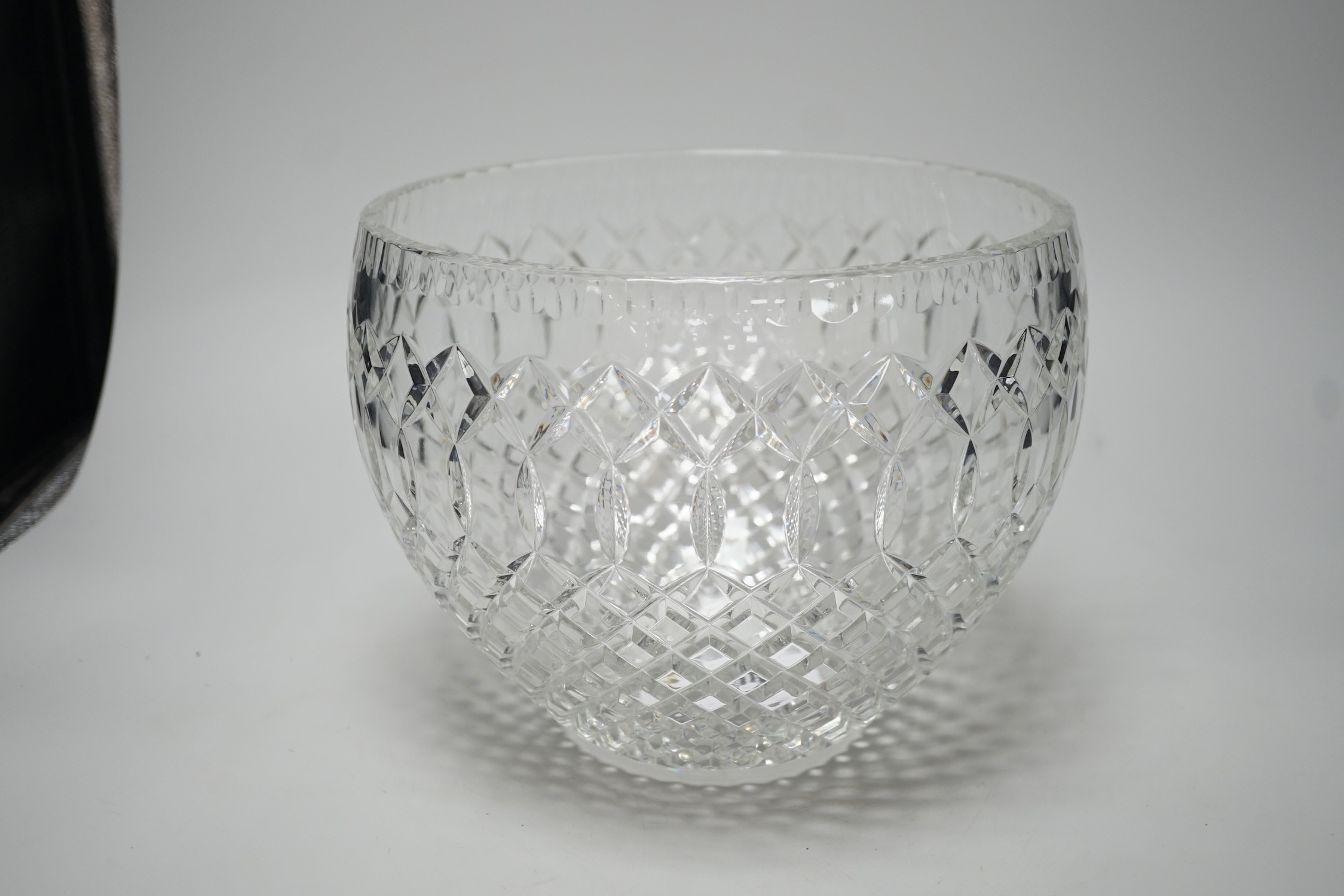A cut glass bowl, 20cms high